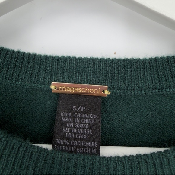 Magaschoni Green 100% Cashmere Cheers Sweater Small Womens - Picture 4 of 5